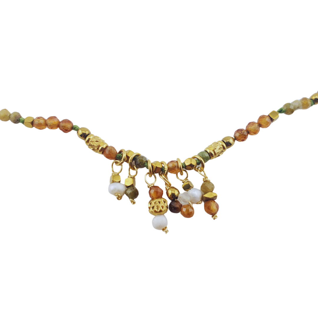 Collar cristales tierra colgantes
