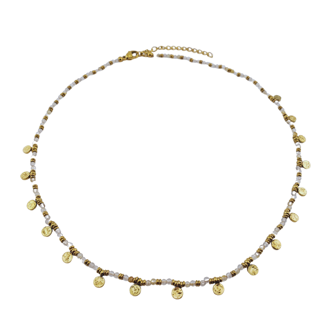 Collar agata y monedas mini