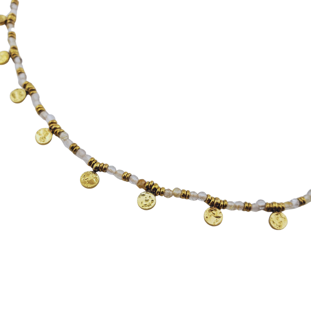 Collar agata y monedas mini