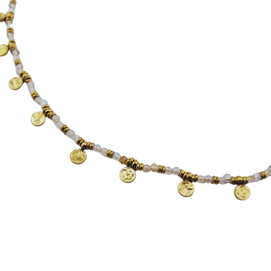 Collar agata y monedas mini