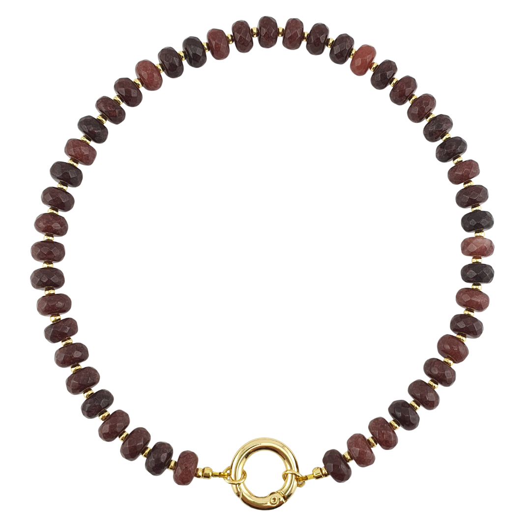 Collar donas agatha cafe broche frente
