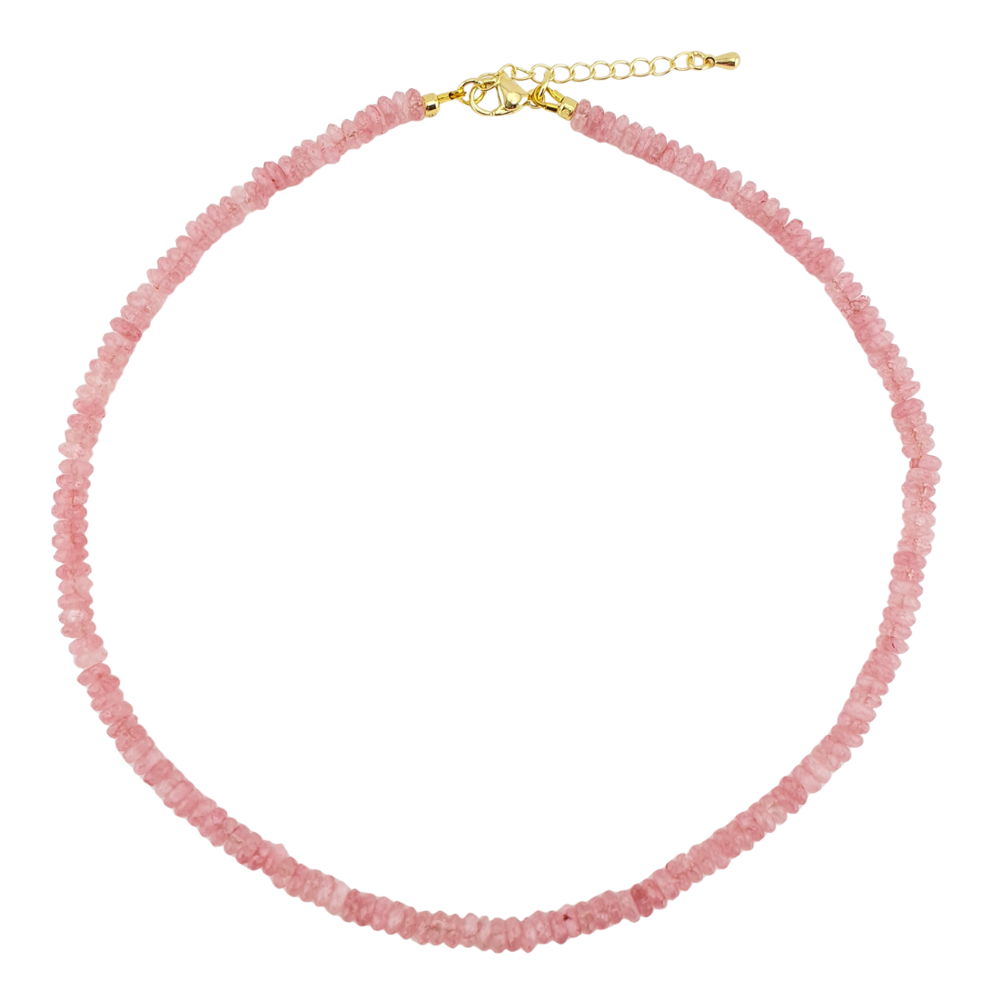 Collar Pukka calcedonia rosa