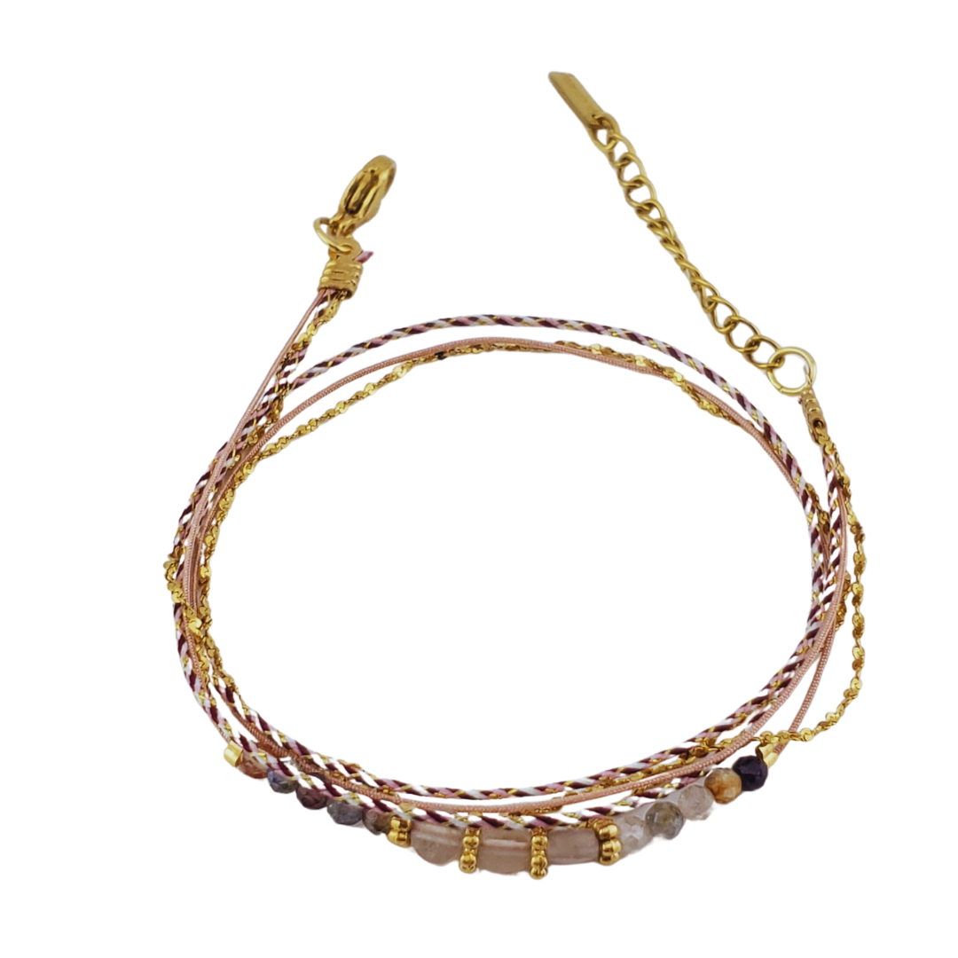 Pulsera Set 2 vueltas triple cadena