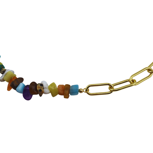 Collar link y piedras