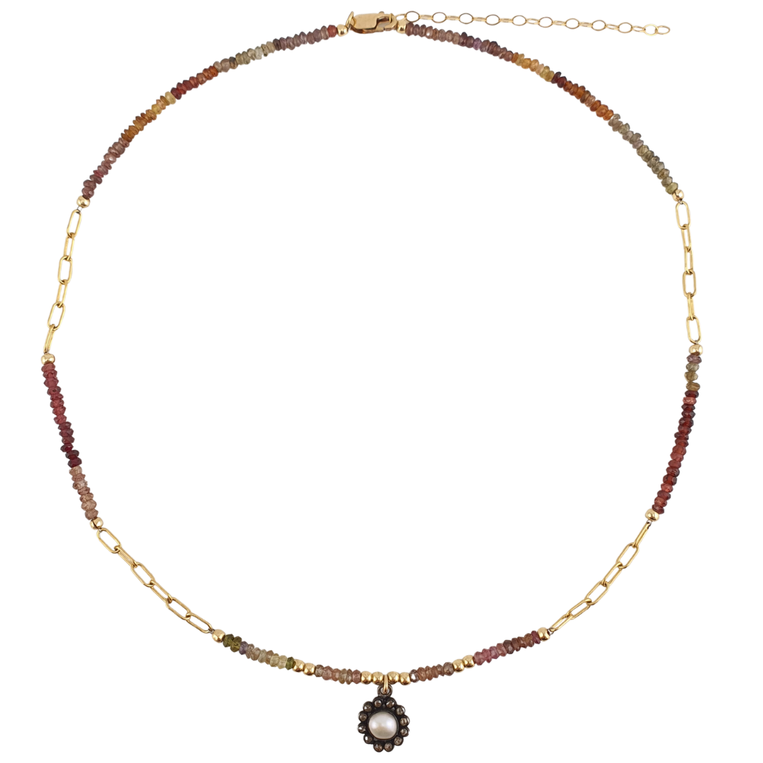 Cadena granates y saphyre