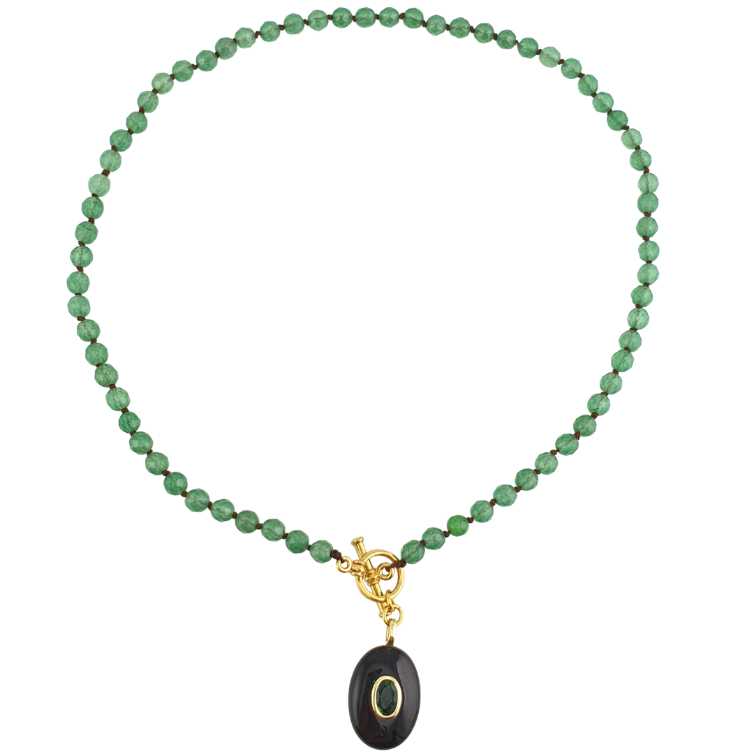 Collar aventurina verde y onix