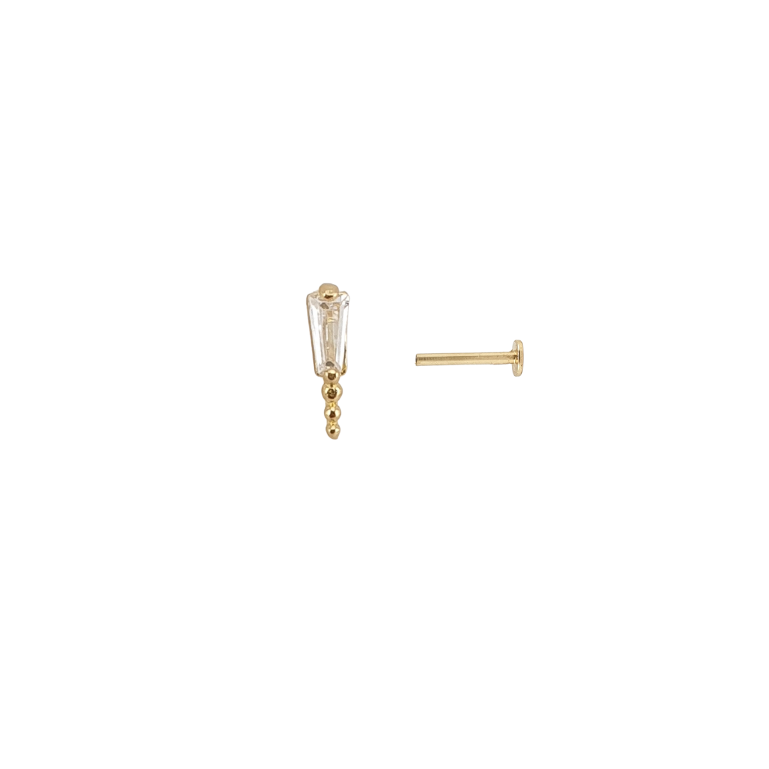 Arete baguette y spike oro