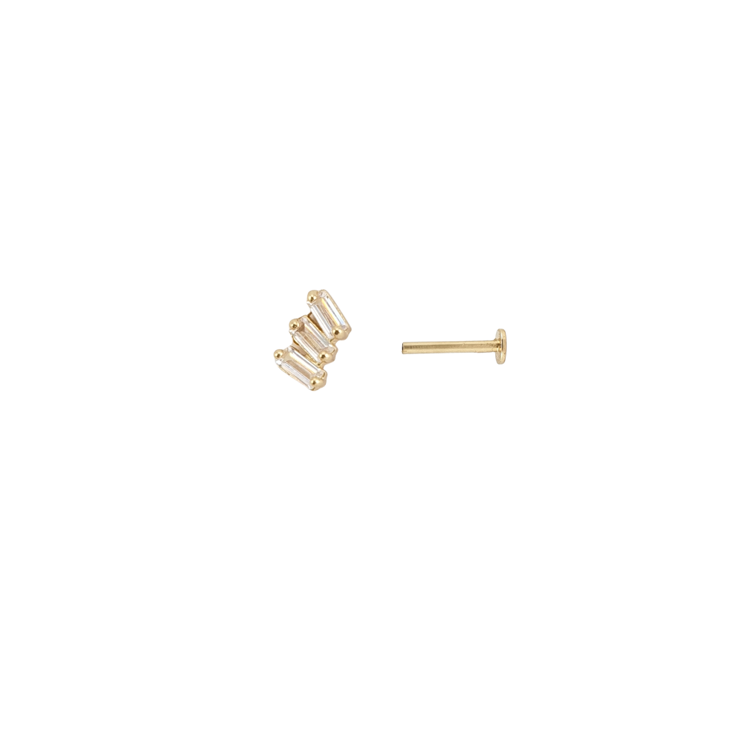Arete 3 baguette inclinada oro