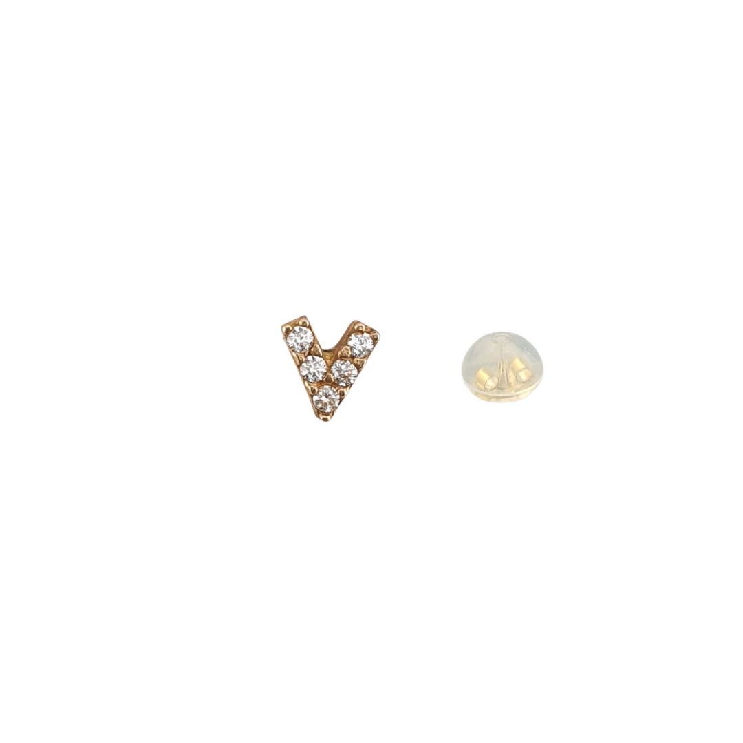 Arete flecha abierta V oro