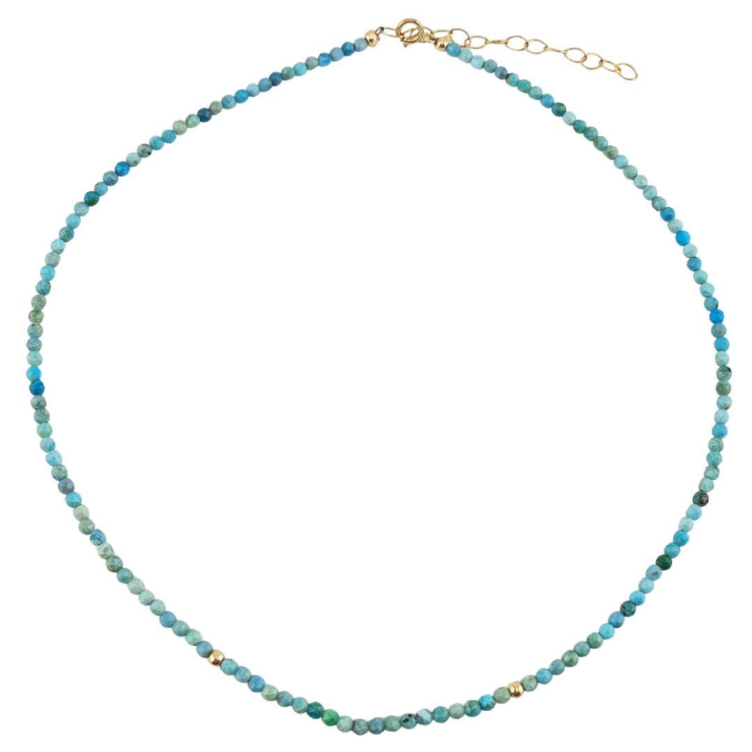 Collar turquesa facetada mate