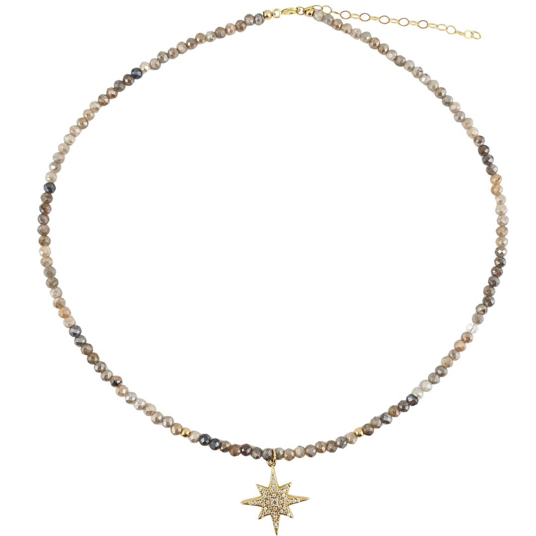 Collar Labradorita pink stardust maxi