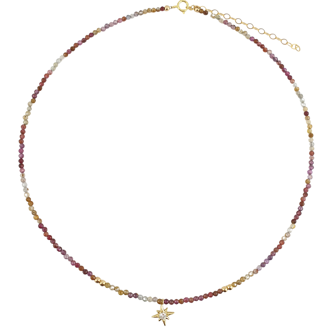 Collar Turmalina miel stardust
