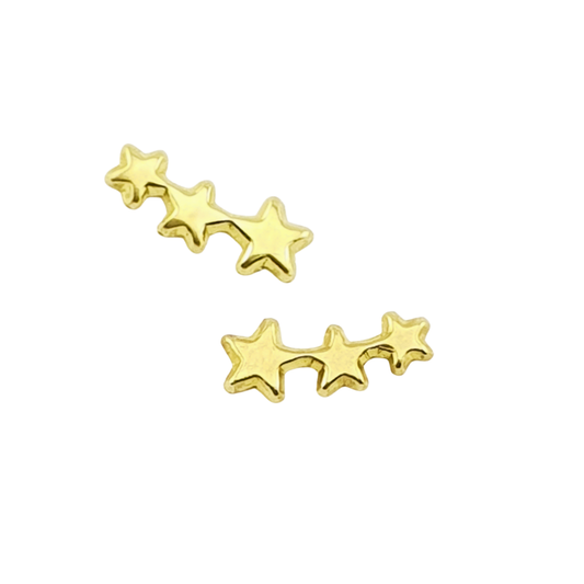 Arete 3 estrellas semi curva lisa oro