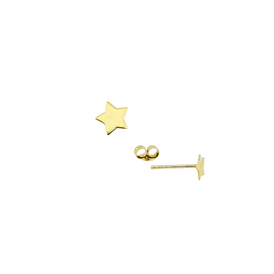 Arete estrella lisa oro
