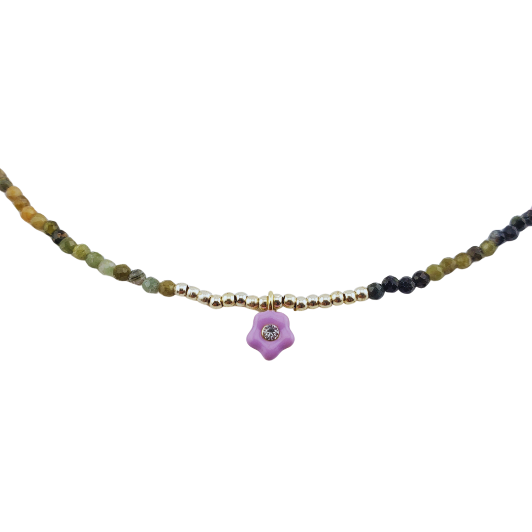 Choker turmalina facetada