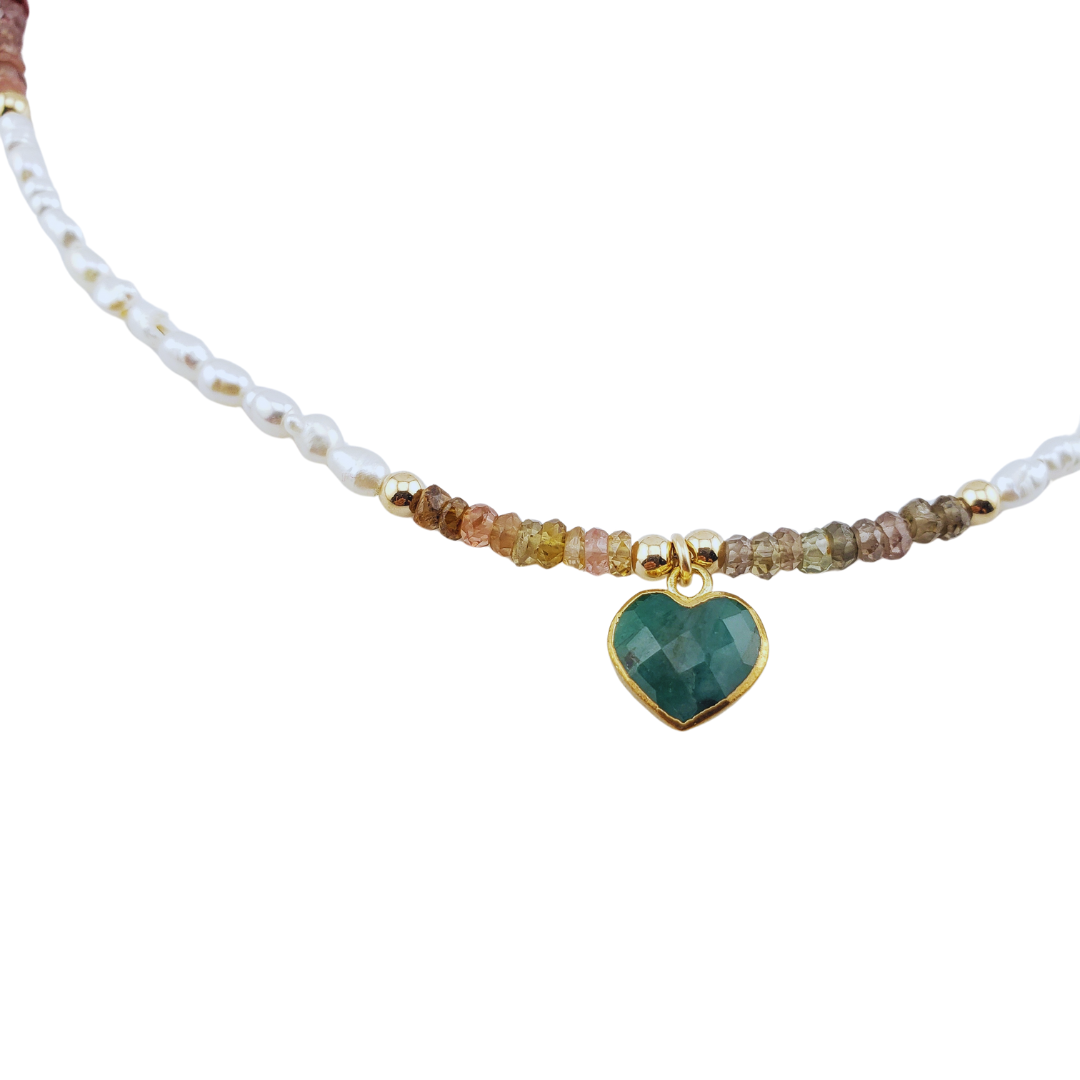 Choker multi sapphire perlas rio corazon