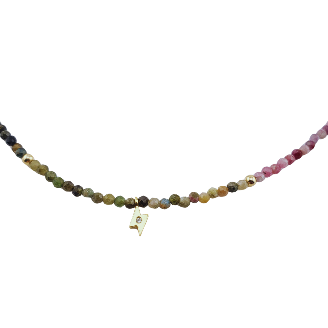 Choker turmalina facetada