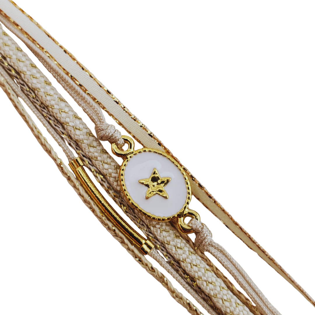 Pulsera listones hilos estrella