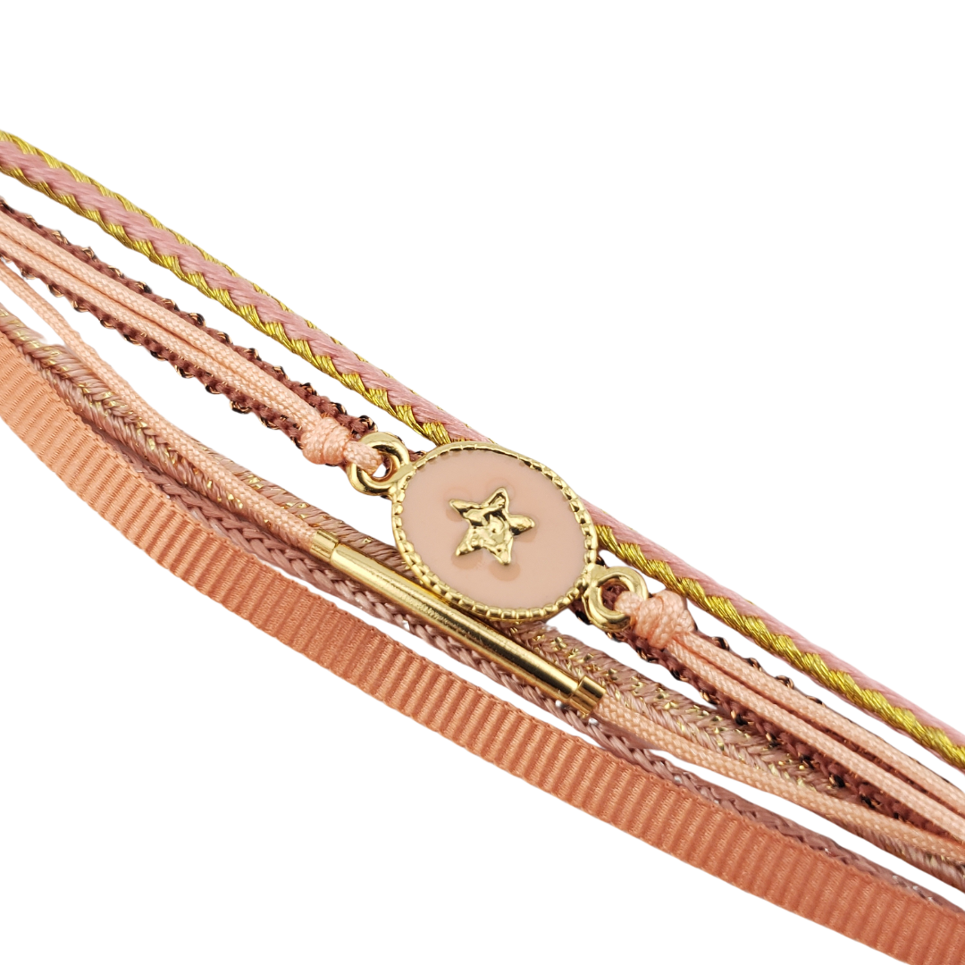 Pulsera listones hilos estrella