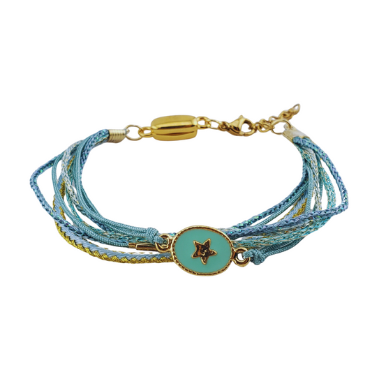 Pulsera listones hilos estrella