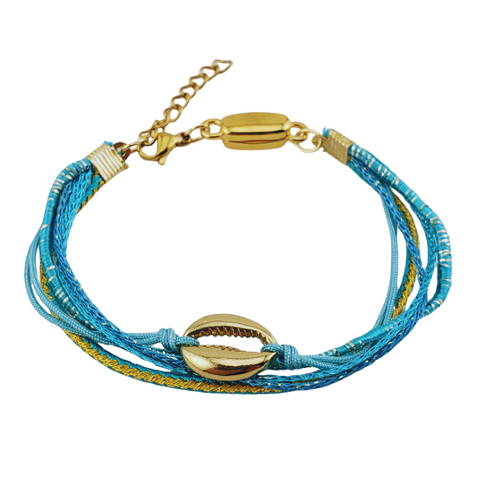 Pulsera listones hilos caracol