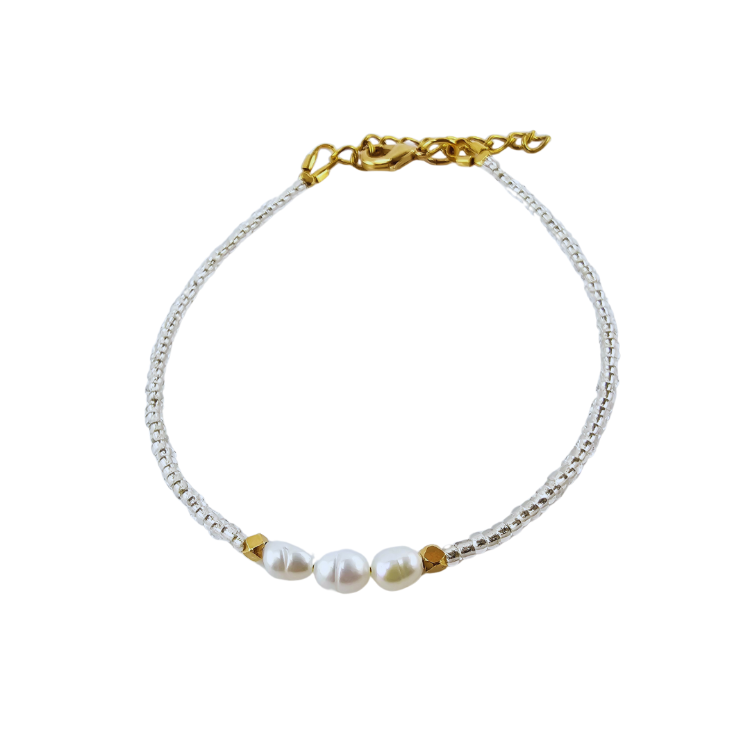 Pulsera cristal y perlas rio mini