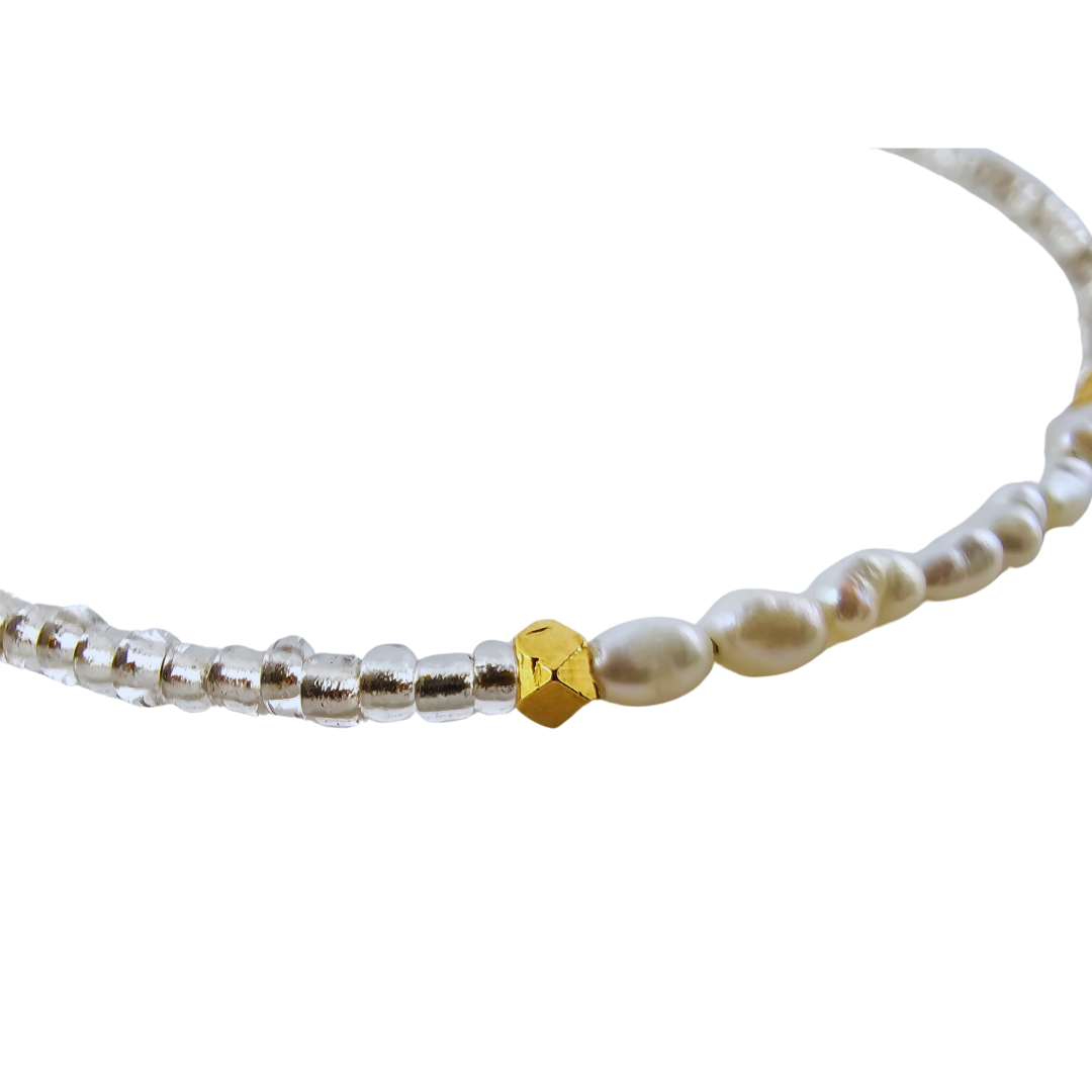 Pulsera cristal y perlas rio mini