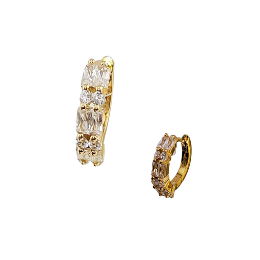 Arracada 6 baguette 6 puntos