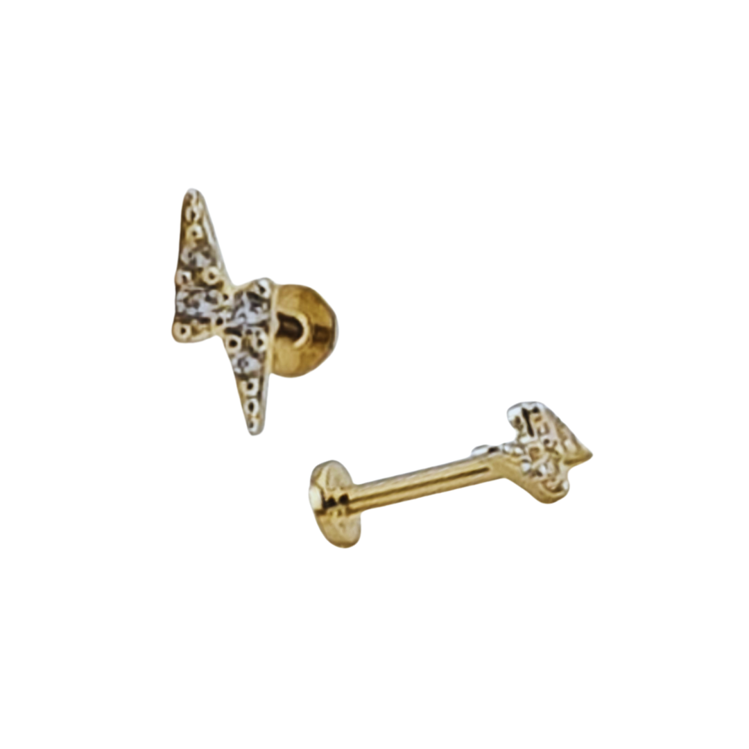 Arete rayo circonia oro