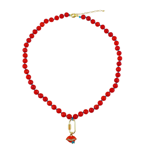 Collar carnelina facetada con boquita