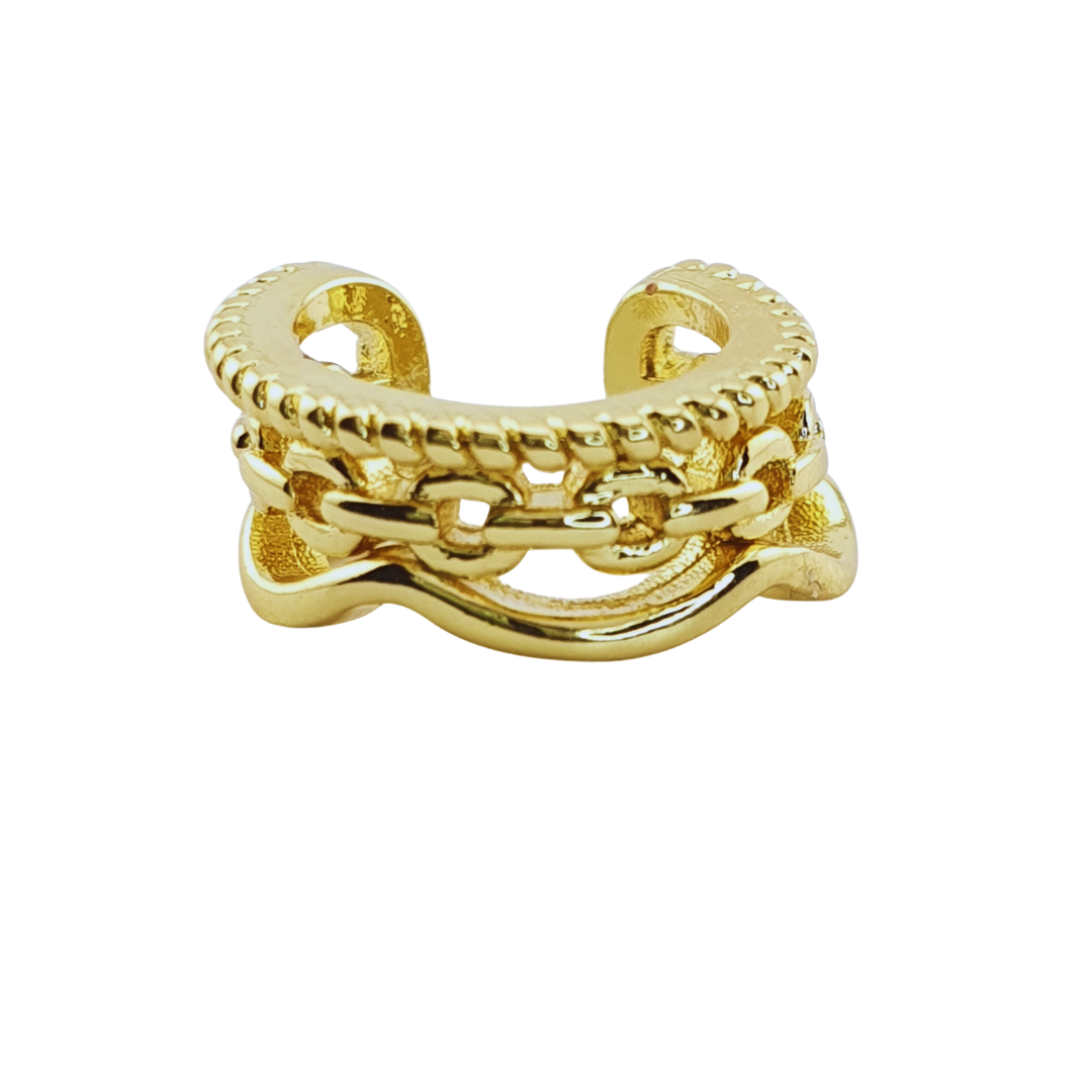 Cuff 3 lineas 1 link 1 bolitas 1 ondulado