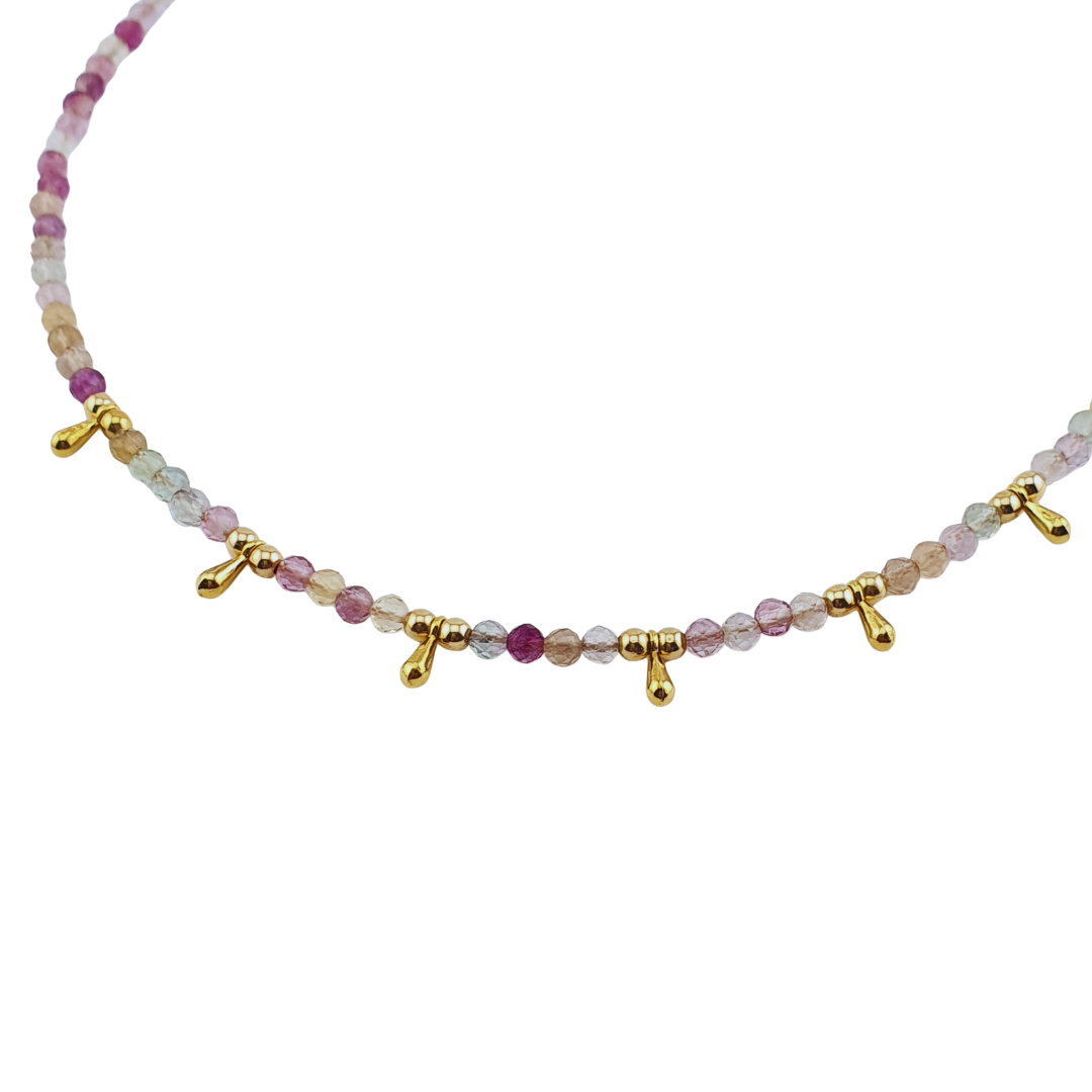 Cadena amatista y aquamarina