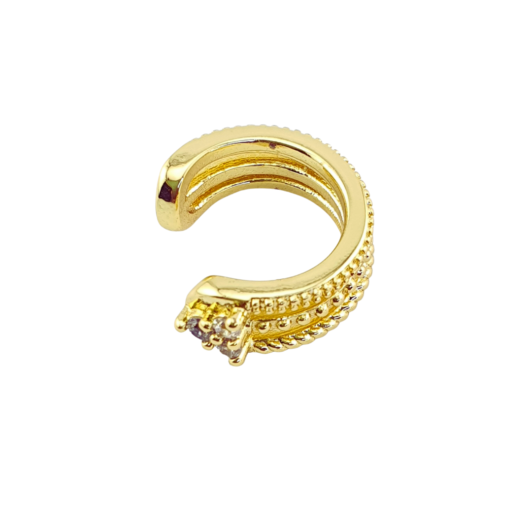 Cuff 3 lineas  y triangulo con circonias