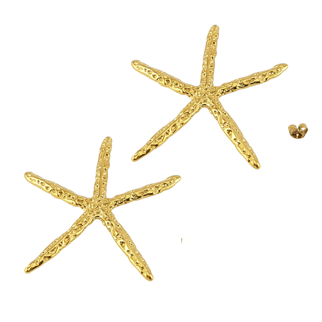 Aretes estrella de mar maxi textura