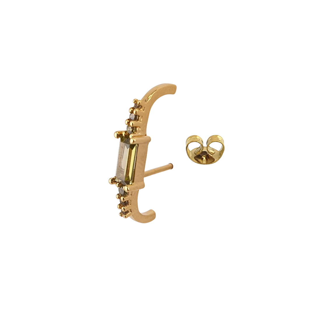 Arete tipo cuff baguette puntos