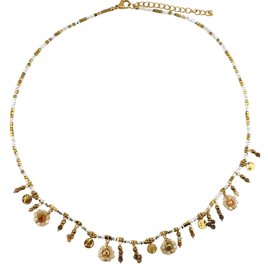Collar bitono flores