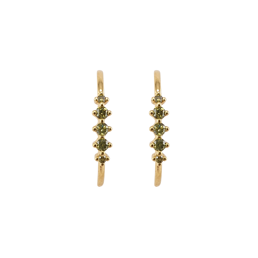 Arete tipo cuff 5 rombos