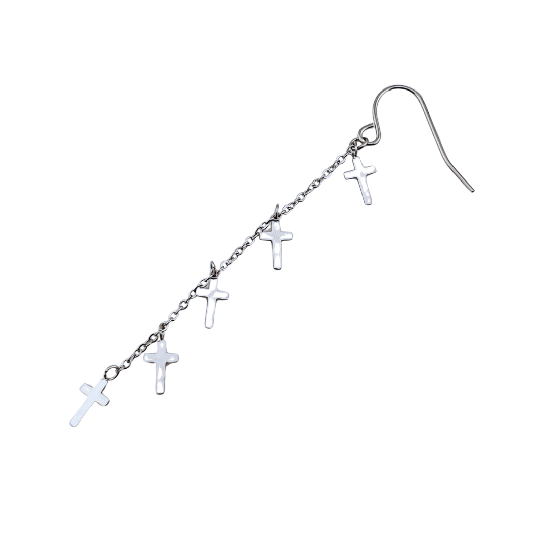 Aretes cruces cadena.