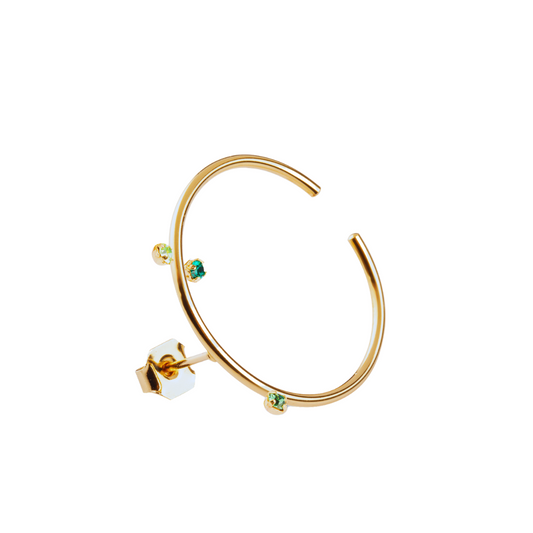 Arete agarre cuff circulo 3 circonias