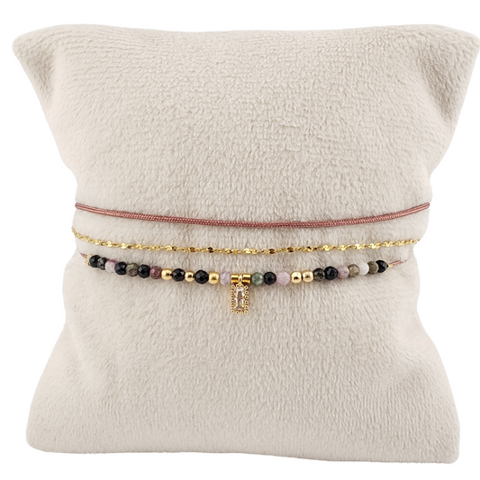 Pulsera 2 vueltas triple cadena