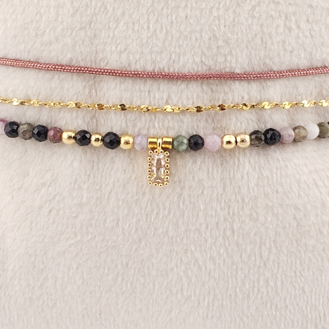 Pulsera 2 vueltas triple cadena