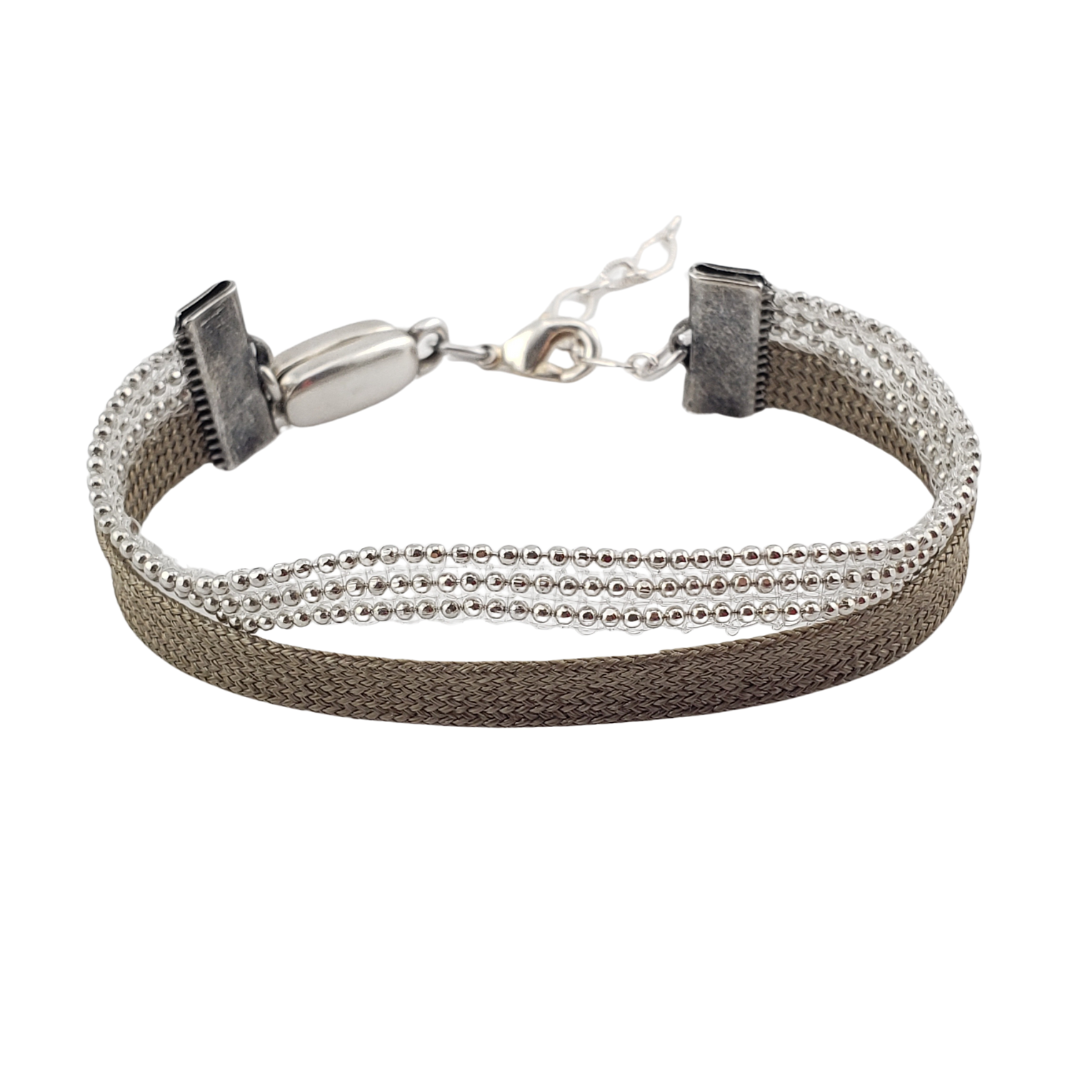 Pulsera liston bolitas anchas