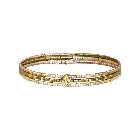 Pulseras 3 vueltas elasticas cristales perlas y piedra naturales