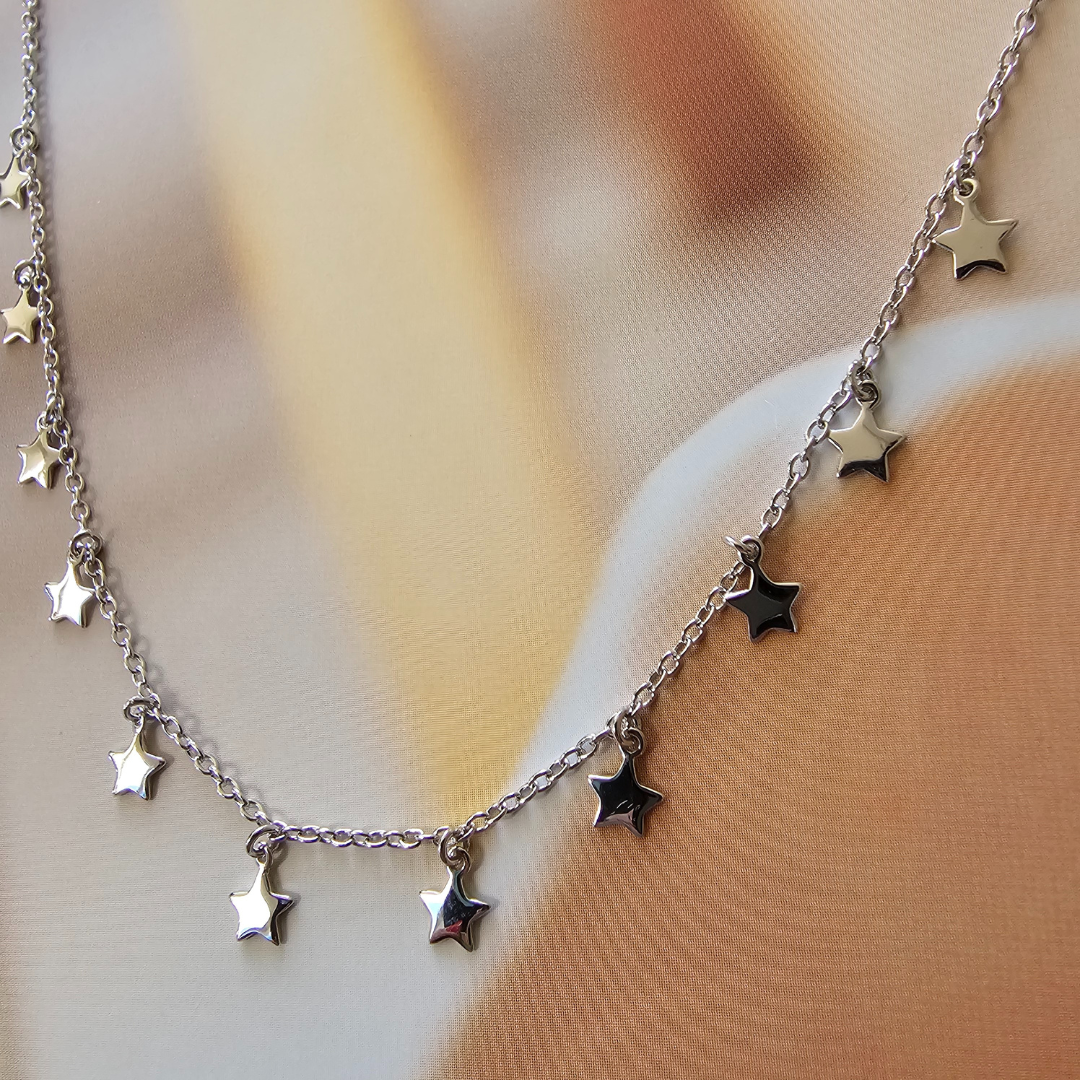 Cadena estrellas colgantes lisas mini