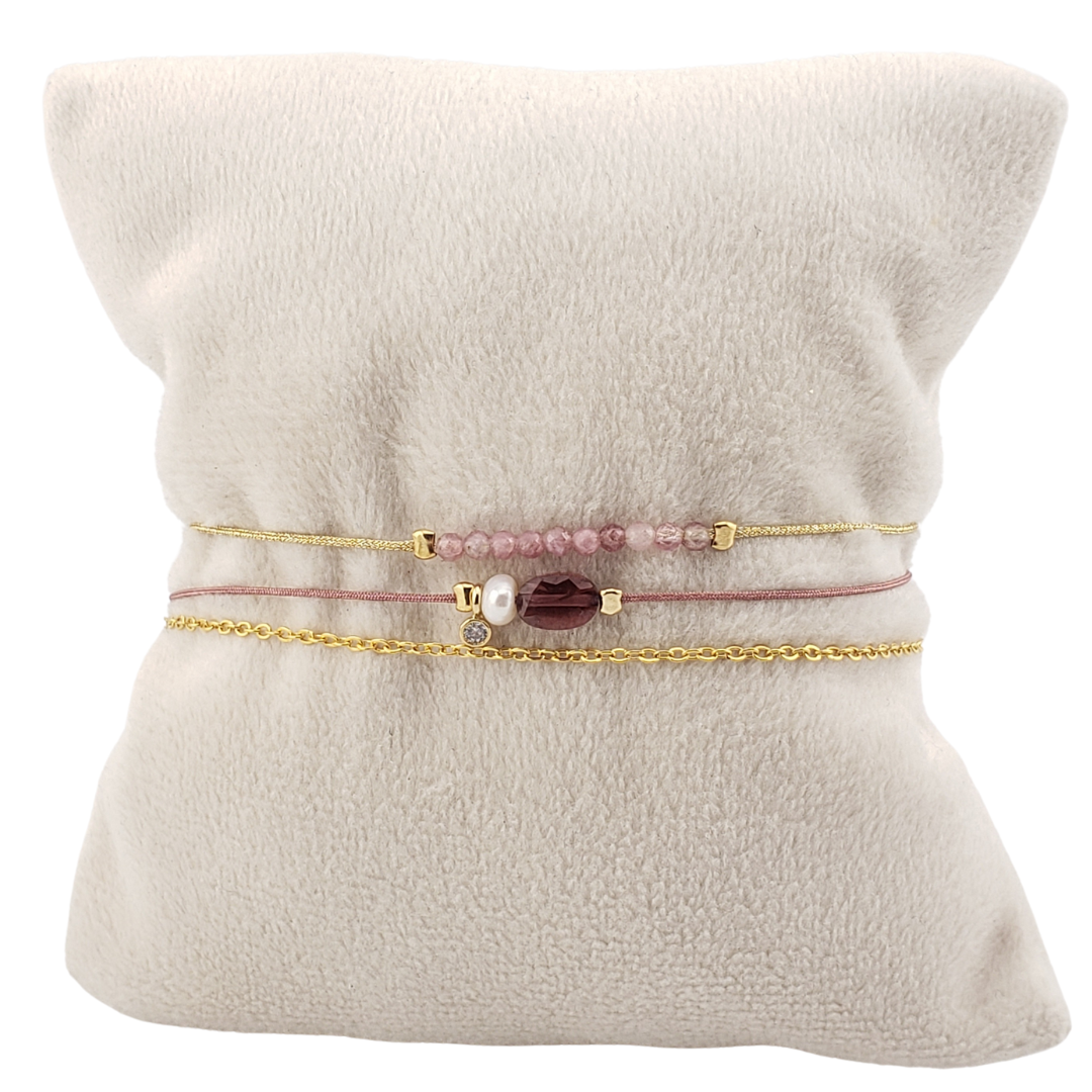 Pulsera 2 vueltas triple cadena