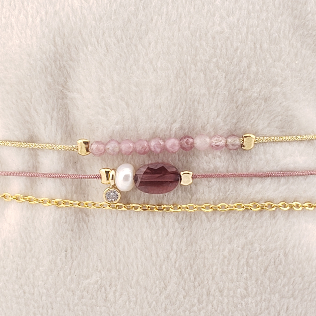 Pulsera 2 vueltas triple cadena