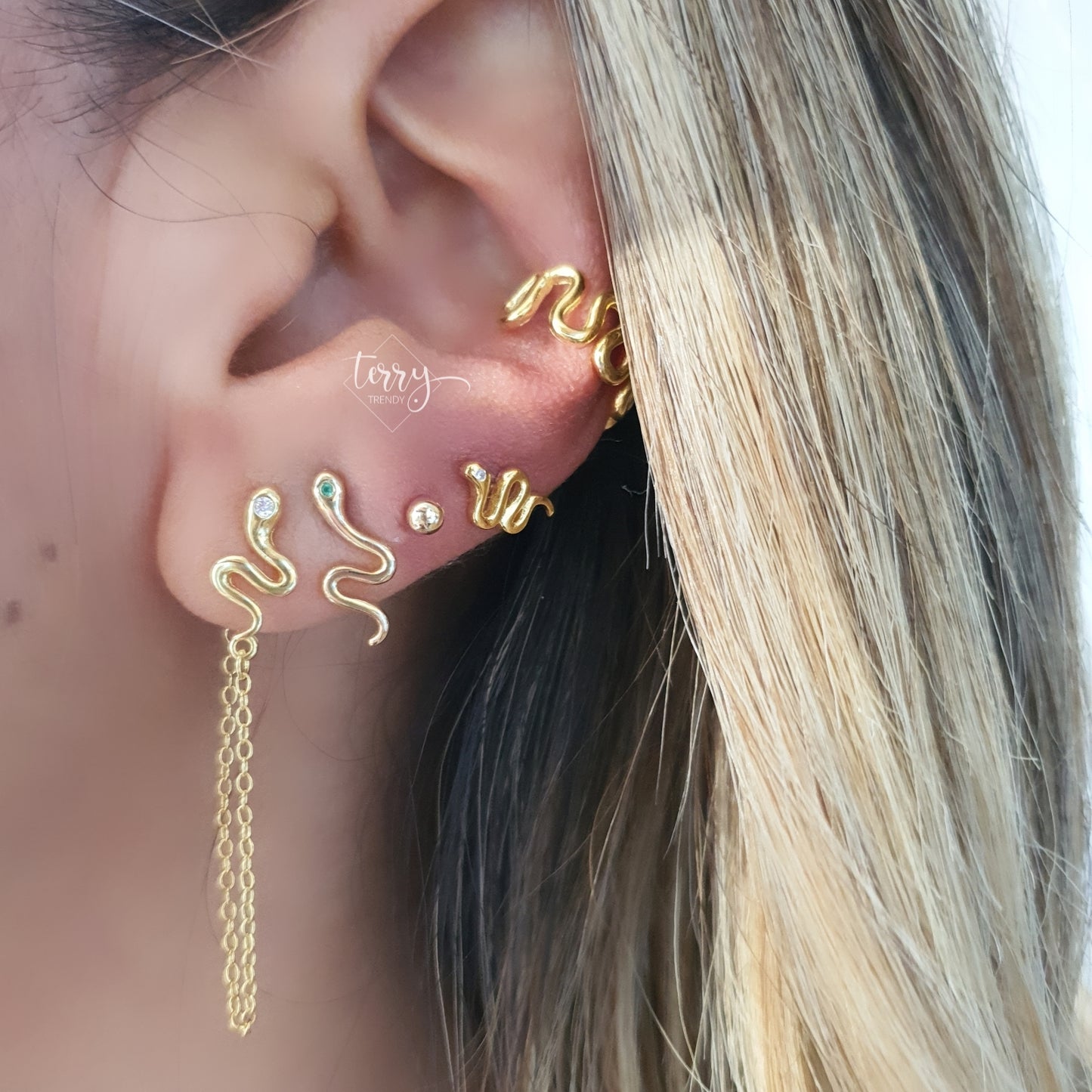 Arete Serpiente lisa mini