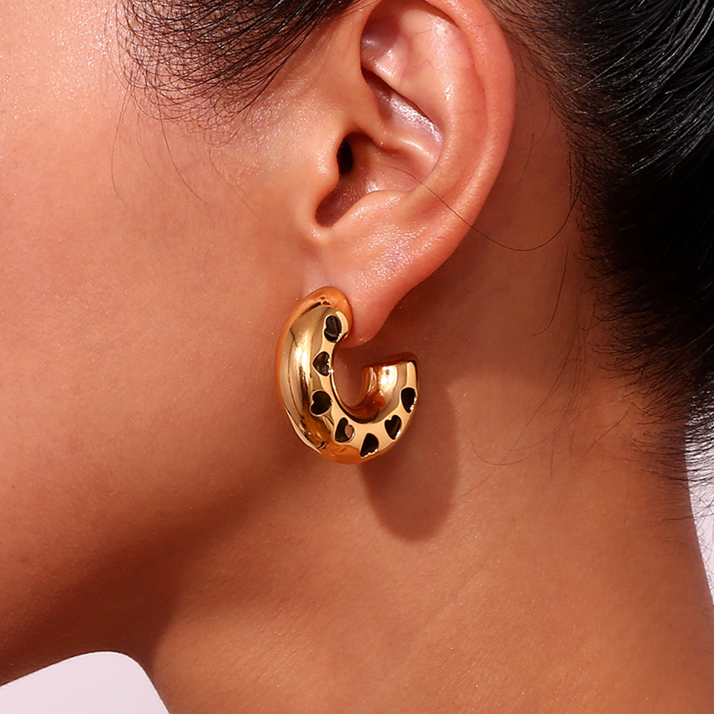 Arracada chunky corazones