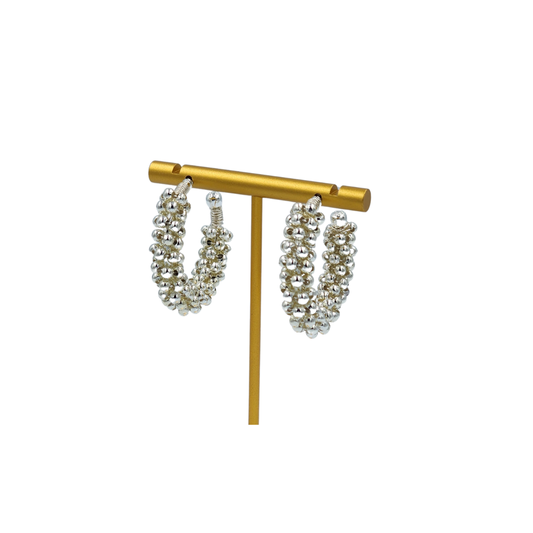 Arracadas full bolitas plata