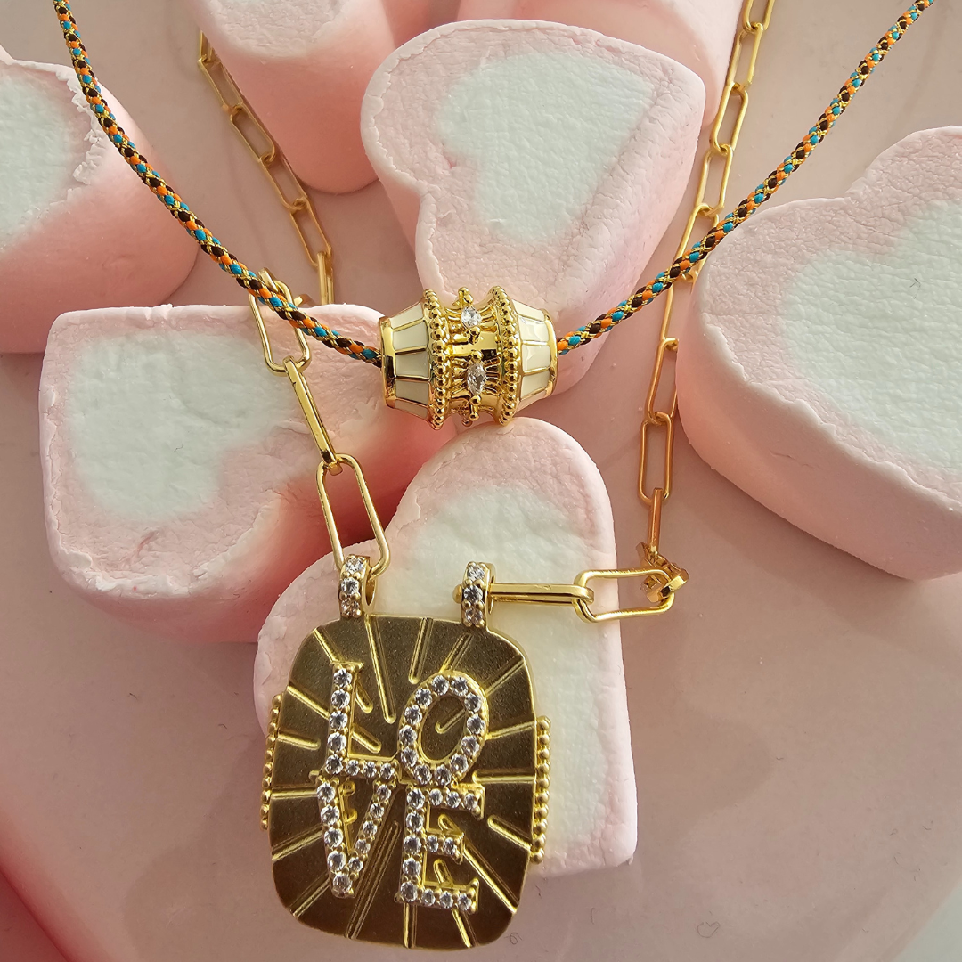 Collar barril enamel en hilo